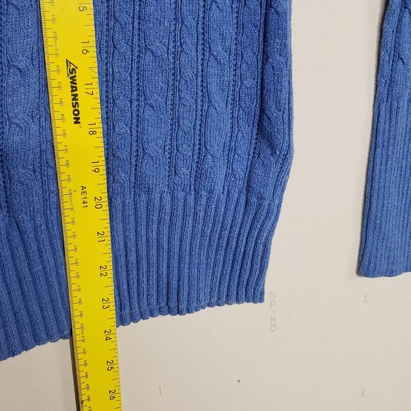 American Eagle Outfitters Sweater Womens S Y2K Cable Knit V Neck Vintage Blue - Picture 7 of 7